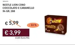 Prezzemolo e Vitale Nestle lion cono cioccolato e caramello x4 offerta