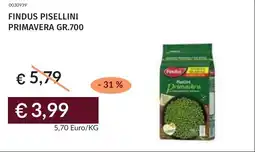 Prezzemolo e Vitale Findus pisellini primavera offerta