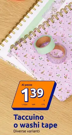 Action Taccuino o washi tape Diverse varianti offerta