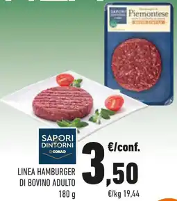 Conad Linea hamburger di bovino adulto offerta