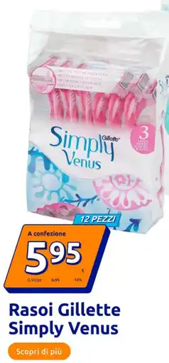Action Rasoi Gillette Simply Venus 12 pezzi offerta