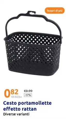 Action Cesto portamollette effetto rattan Diverse varianti offerta