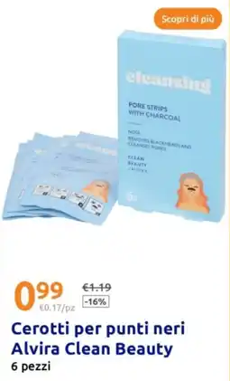 Action Cerotti per punti neri Alvira Clean Beauty 6 pezzi offerta
