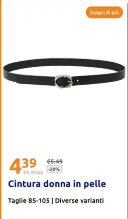 Action Cintura donna in pelle Taglie Diverse varianti offerta