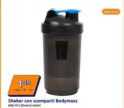 Action Shaker con scomparti Bodymass Diversi colori offerta