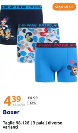 Action Boxer Taglie 98-128 | 3 paia | diverse varianti offerta