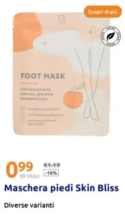 Action Maschera piedi skin bliss diverse varianti offerta