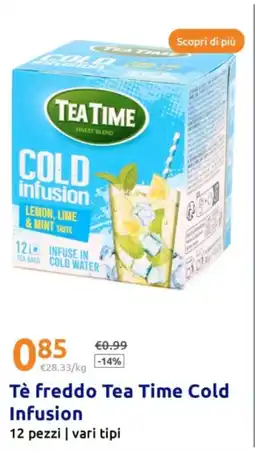 Action Tè freddo tea time cold infusion 12 pezzi vari tipi offerta