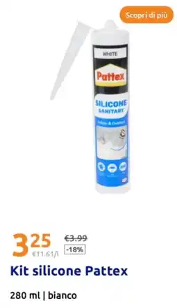 Action Kit silicone pattex bianco offerta