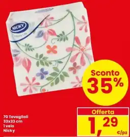Interspar 70 Tovaglioli 33x33 cm 1 velo Nicky offerta