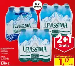 Interspar Acqua Naturale o Frizzante Levissima offerta