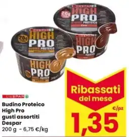 Interspar Budino Proteico High Pro gusti assortiti Despar offerta