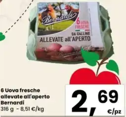 Interspar 6 Uova fresche allevate all'aperto Bernardi offerta