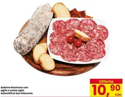 Interspar Salame Nostrano con aglio o senza aglio Salumificio San Giacomo offerta