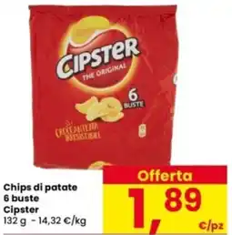 Interspar Chips di patate 6 buste Cipster offerta