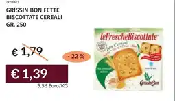 Prezzemolo e Vitale Grissin bon fette biscottate cereali offerta