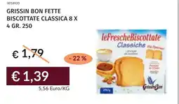 Prezzemolo e Vitale Grissin bon fette biscottate classica offerta