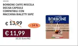 Prezzemolo e Vitale Borbone caffe miscela decisa capsule compatibili con macchina bialetti 50pz offerta