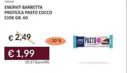 Prezzemolo e Vitale Enervit barretta proteica pasto cocco ciok offerta