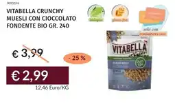 Prezzemolo e Vitale Vitabella crunchy muesli con cioccolato fondente bio offerta