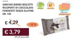Prezzemolo e Vitale Sarchio biribo biscotti ricoperti di cioccolato fondente senza glutine offerta