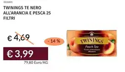 Prezzemolo e Vitale Twinings te nero all'arancia e pesca 25 filtri offerta