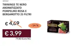 Prezzemolo e Vitale Twinings te nero aromatizzato pompelmo rosa e bergamotto 25 filtri offerta