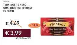Prezzemolo e Vitale Twinings te nero quattro frutti rossi 25 filtri offerta
