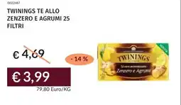 Prezzemolo e Vitale Twinings te allo zenzero e agrumi 25 filtri offerta
