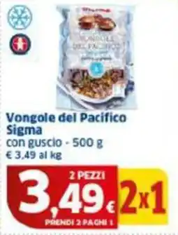 Sigma Vongole del Pacifico Sigma con guscio offerta