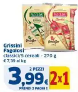 Sigma Grissini Fagolosi classici/5 cereali offerta