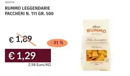 Prezzemolo e Vitale Rummo leggendarie paccheri n. 111 offerta