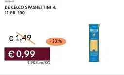 Prezzemolo e Vitale De cecco spaghettini n. 11 offerta