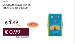 Prezzemolo e Vitale De cecco mezze penne rigate n. 141 offerta