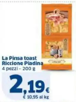 Sigma La Pinsa toast Riccione Piadina offerta