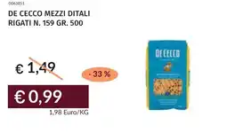 Prezzemolo e Vitale De cecco mezzi ditali rigati n. 159 offerta