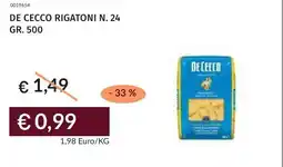 Prezzemolo e Vitale De cecco rigatoni n. 24 offerta