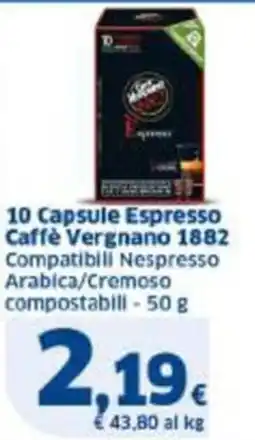 Sigma 10 Capsule Espresso Caffè Vergnano 1882 offerta