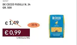 Prezzemolo e Vitale De cecco fusilli n. 34 offerta