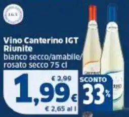 Sigma Vino Canterino IGT Riunite offerta