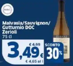 Sigma Malvasia/Sauvignon/ Gutturnio DOC Zerioli offerta