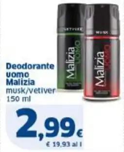 Sigma Deodorante Uomo Malizia musk/vetiver offerta