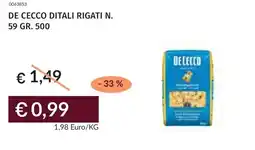 Prezzemolo e Vitale De cecco ditali rigati n. 59 offerta