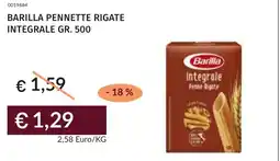 Prezzemolo e Vitale Barilla pennette rigate integrale offerta