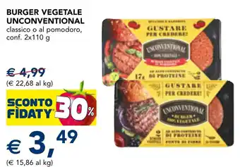 Esselunga Burger vegetale UNCONVENTIONAL offerta