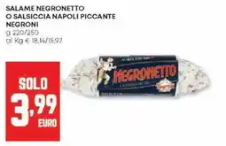 Panorama Salame negronetto o salsiccia napoli piccante NEGRONI offerta