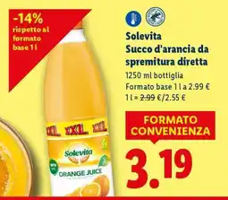 Lidl Solevita Succo d’arancia da spremitura diretta offerta