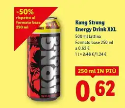 Lidl Kong Strong Energy Drink XXL offerta