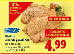 Lidl Filetti di Limanda panati XXL offerta