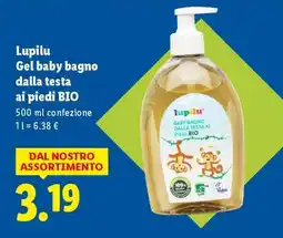 Lidl Lupilu Gel baby bagno dalla testa ai piedi BIO offerta
